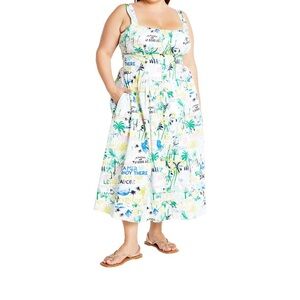 City Chic Multicolor Printed Midi Dress